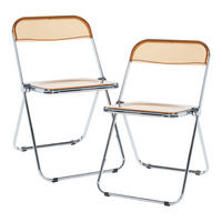 KLAPPSTUHL-SET Pornainen 2 TLG. - Orange, Kunststoff/Metall (46/74/47cm) - [en.casa]