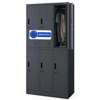 UMKLEIDESCHRANK Spind TOKIO 6 Abteile 185x90x45cm Anthrazit - Anthrazit, Metall (90/185/45cm) - DELUKE