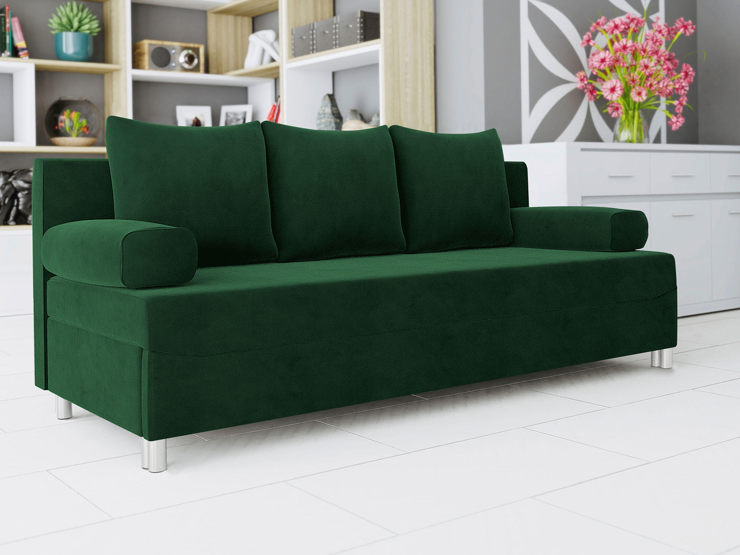 Thumbnail - Mirjan24 Schlafsofa, Grün, Textil, 3-Sitzer, Rechteckig, 192x86x80 cm, Wohnzimmer, Sofas & Couches, Schlafsofas