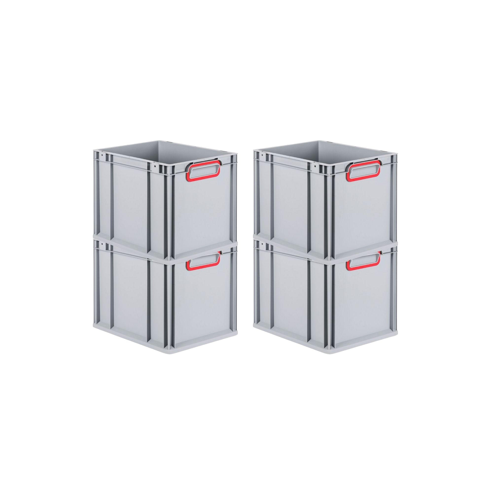 EUROBOX 4x Nextgen Color 32x30x40cm 30 Liter Griffe Rot Geschlossen - Rot, Kunststoff (30/32/40cm) - PROREGAL
