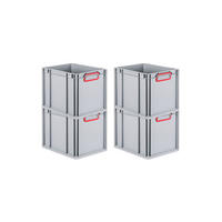 EUROBOX 4x Nextgen Color 32x30x40cm 30 Liter Griffe Rot Geschlossen - Rot, Kunststoff (30/32/40cm) - PROREGAL