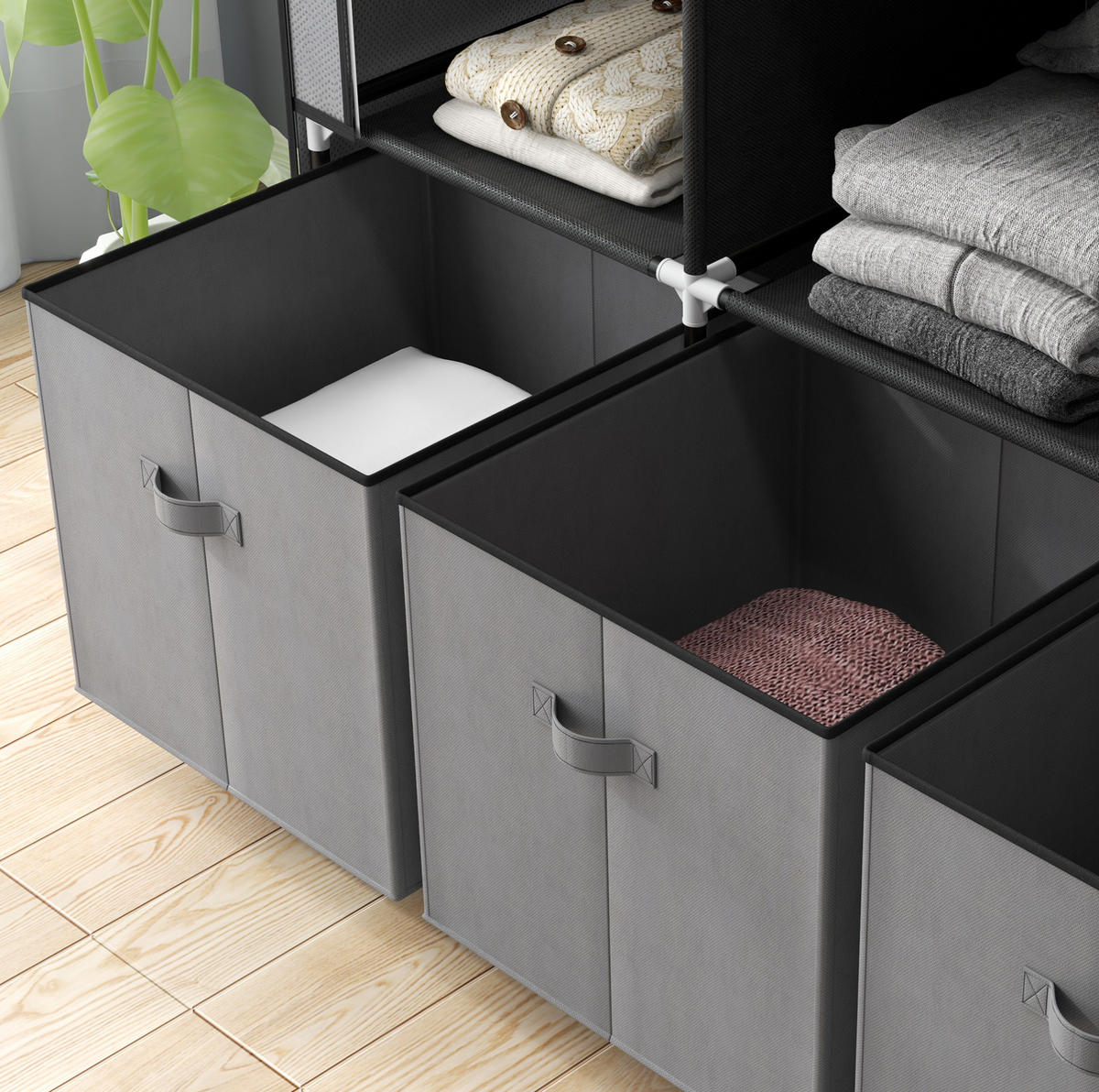 KLEIDERSCHRANK 125/162,5/43 cm Dunkelgrau aus Stahl mit Reißverschluss - Dunkelgrau, Metall (43/162.5/125cm) - OKMYHOME