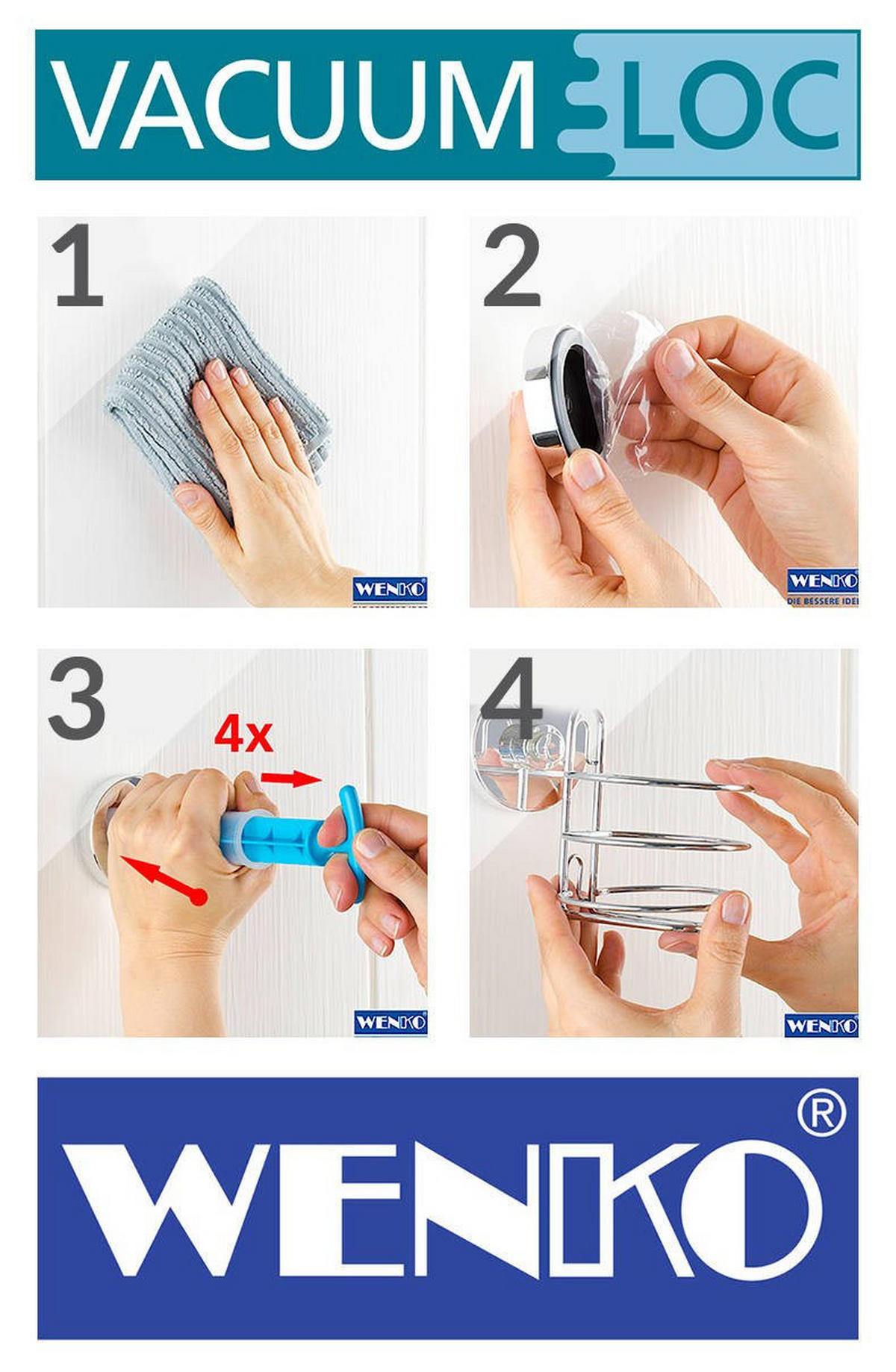 TOILETTENPAPIERHALTER Befestigen ohne bohren 13/14/11,5 cm - Silberfarben, Metall (14/11.5/13cm) - Wenko