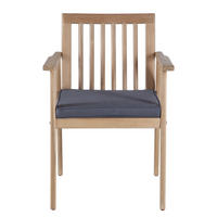 GARTENESSGRUPPE - 5-teilig - Akazie massiv / Polyester - Braun / Grau - Braun/Grau, Holz/Textil - home24