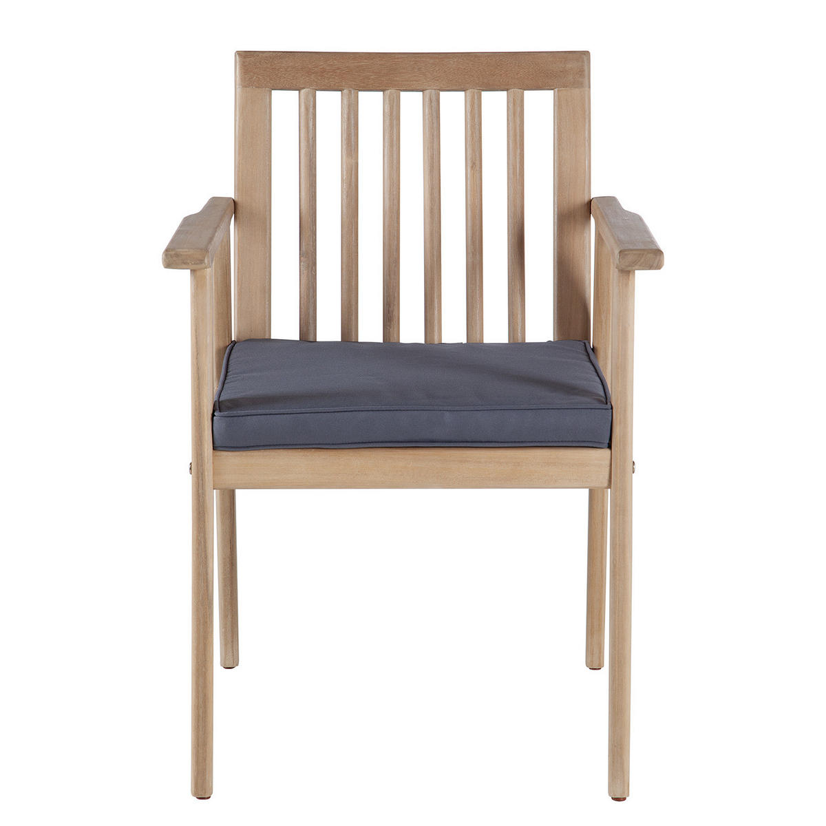 GARTENESSGRUPPE - Akazie massiv / Polyester - Braun / Grau - 3-teilig - Braun/Grau, Holz/Textil - home24