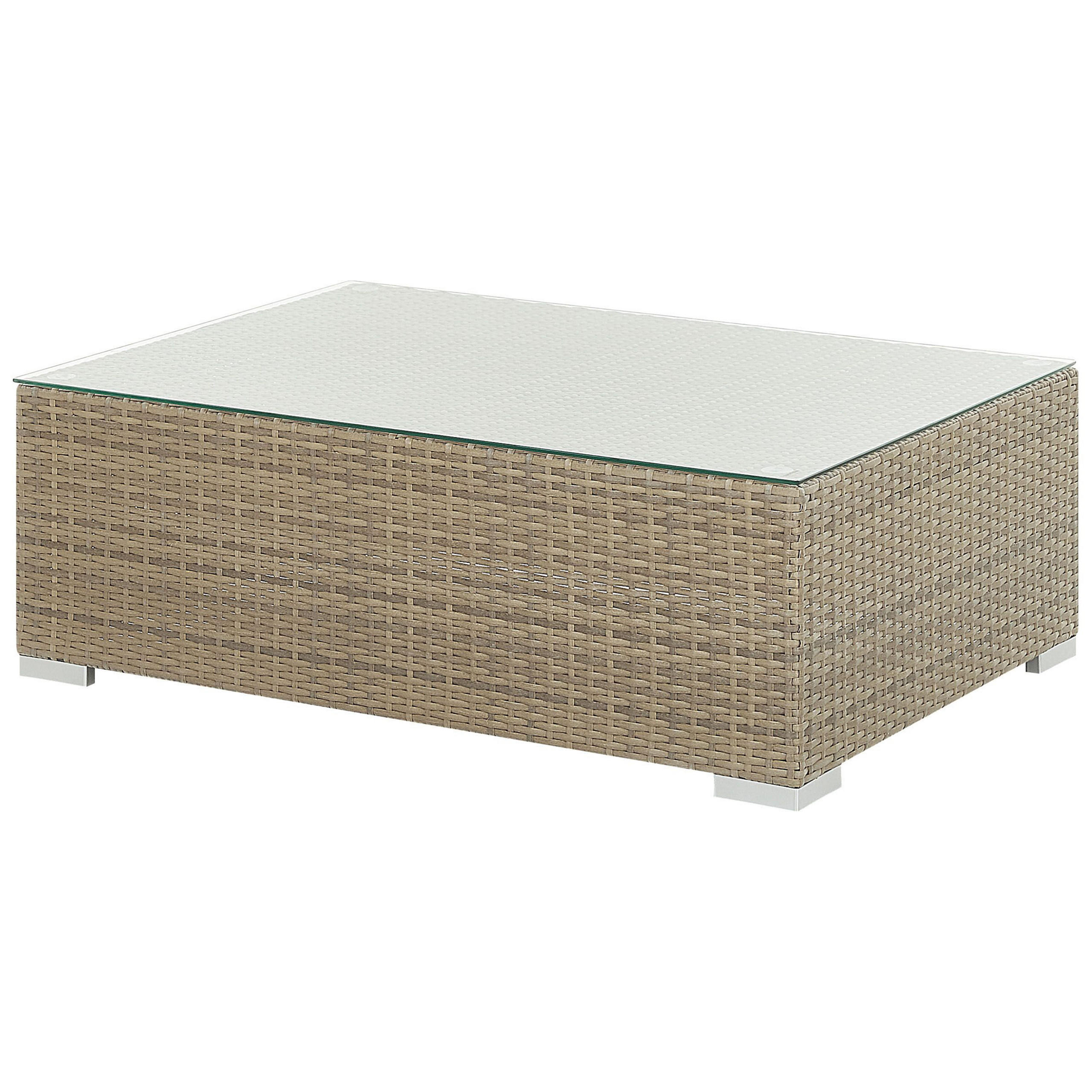 8-SITZER LOUNGE SET Rattan Hellbraun Maestro - Braun, Kunststoff - Beliani