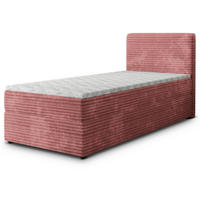 BOXBETT PISA 80 80x200 cm mit Matratze und Topper, H2+H3 - Rosa - Rosa, Holz (80/200cm) - MASSENO