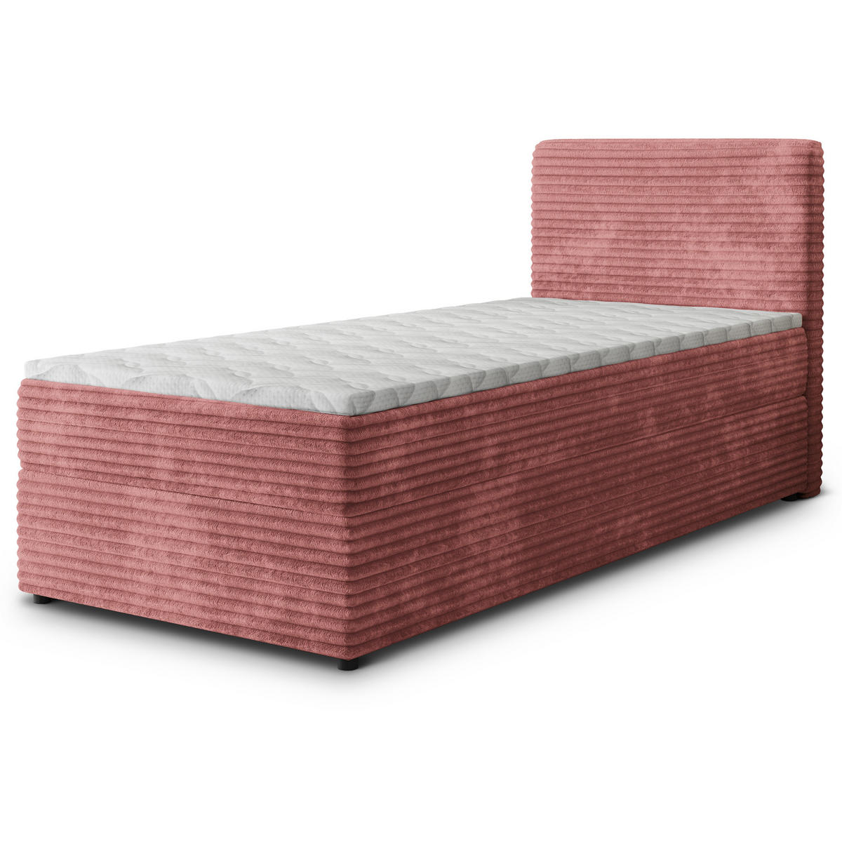 BOXBETT PISA 80 80x200 cm mit Matratze und Topper, H2+H3 - Rosa - Rosa, Holz (80/200cm) - MASSENO