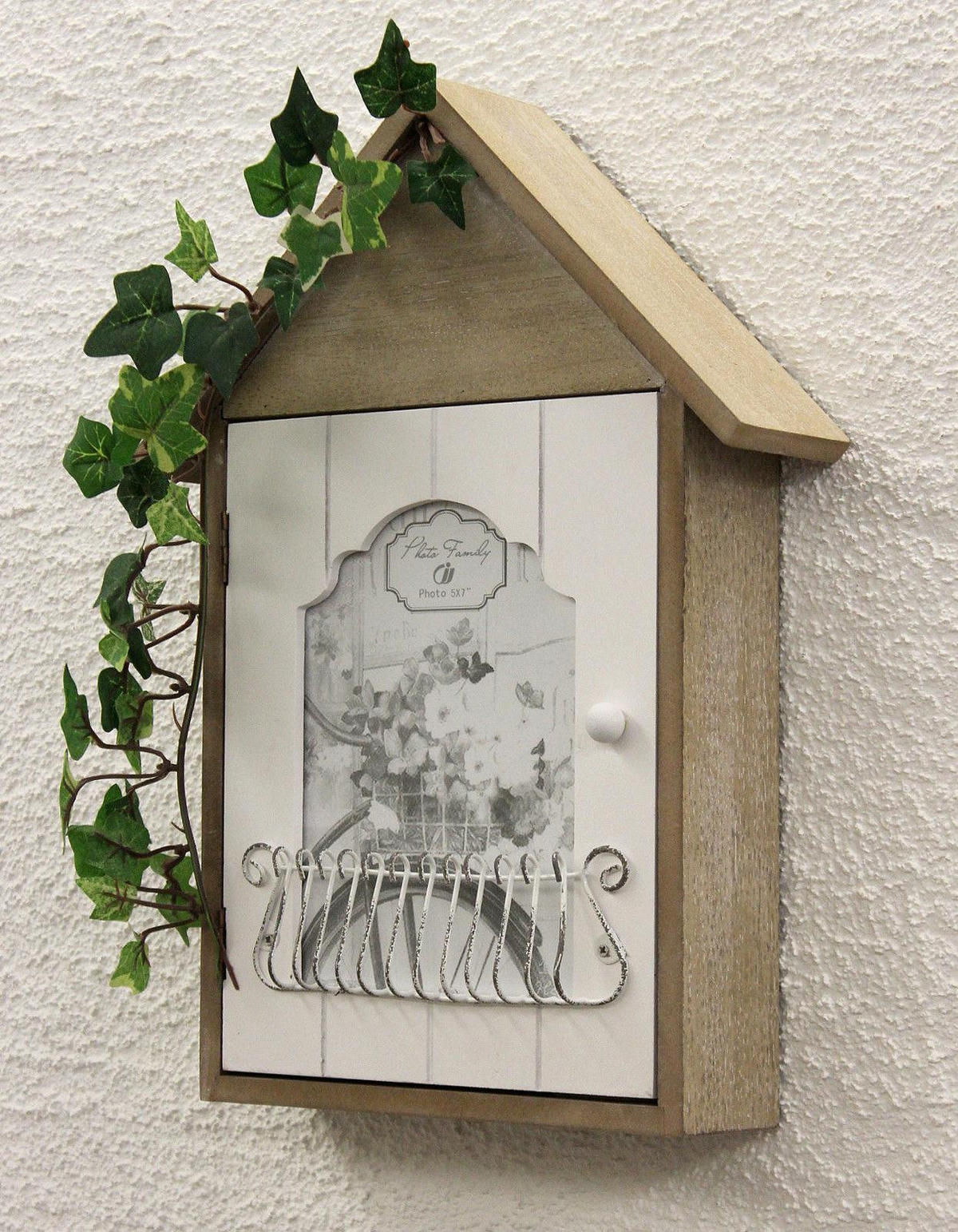 SCHLÜSSELKASTEN mit Bilderrahmen 34 cm 17431 - Beige, Holz (19/34/6cm)