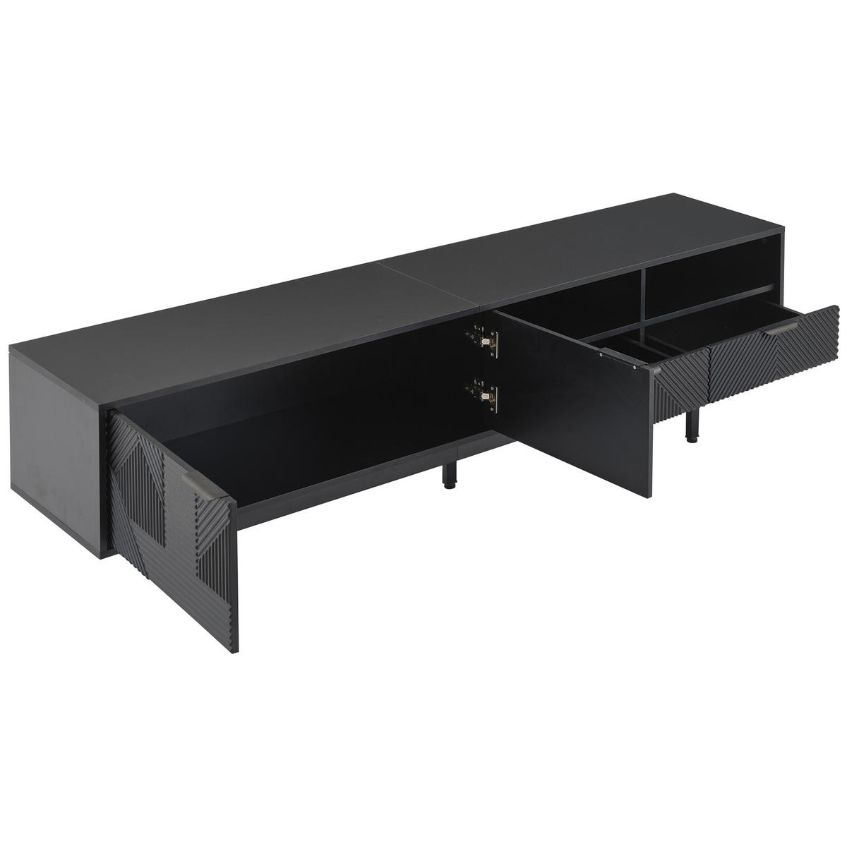 TV-ELEMENT mit Stauraum 200 x 40 x 51 cm Schwarz - Schwarz, Holzwerkstoff (40/51/200cm) - Beauniv