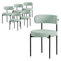 ESSZIMMERSTUHL 6er Set Teddystoff grün - Grün, Metall (53/78/50cm) - ML-DESIGN