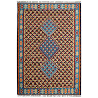HANDWEBTEPPICH Kelim Senneh Beige 151/104 cm Schurwolle - Beige, Textil (104/151cm) - Looma