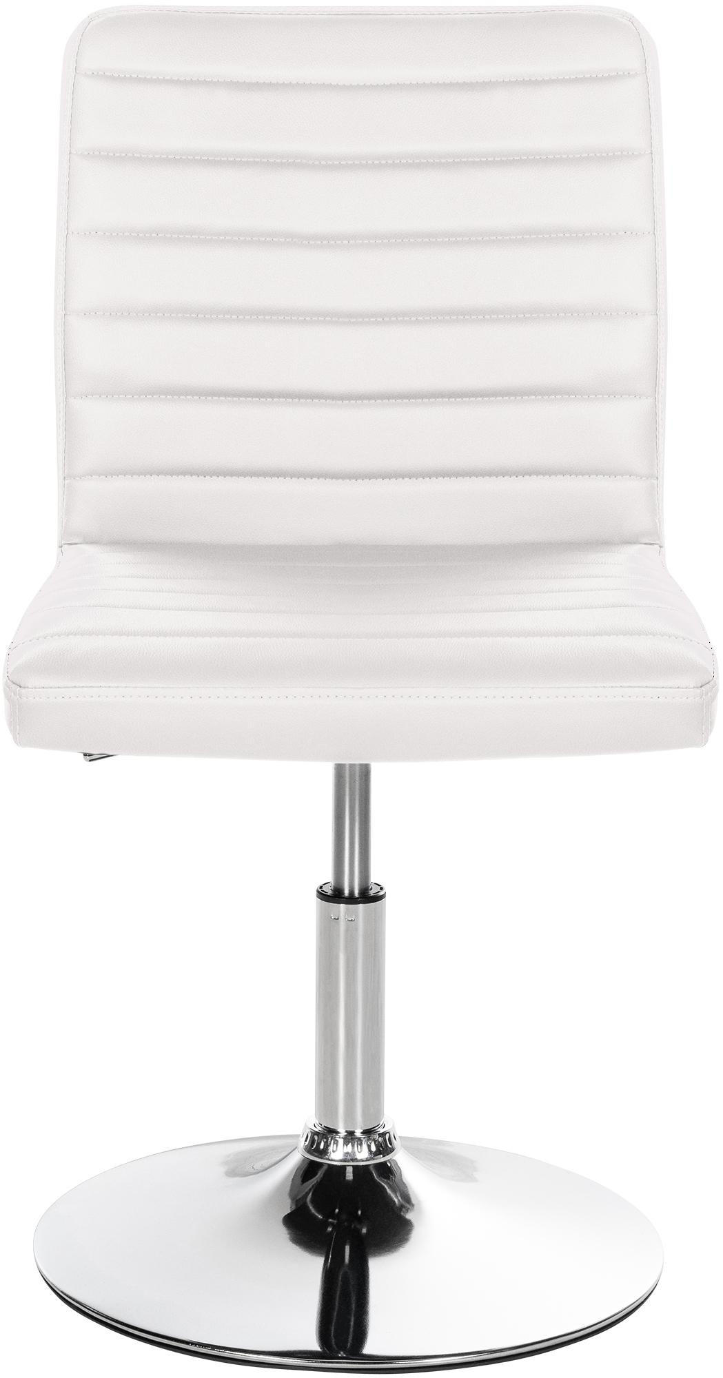 DREHSTUHL 2er Set Lederlook weiß - Chromfarben/Weiß, Textil/Metall (44/81/60cm) - CLP