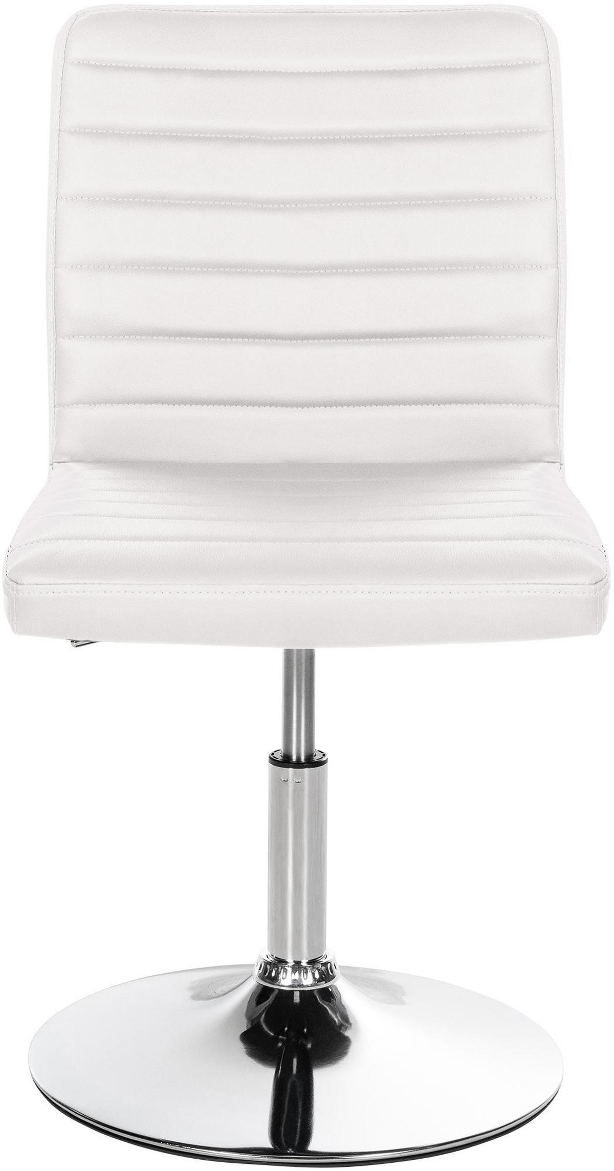 DREHSTUHL 2er Set Lederlook weiß - Chromfarben/Weiß, Textil/Metall (44/81/60cm) - CLP