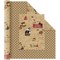 GESCHENKPAPIER Piratenmotiv 43 cm x 10 m - Braun, Papier (43/0.1/1000cm)