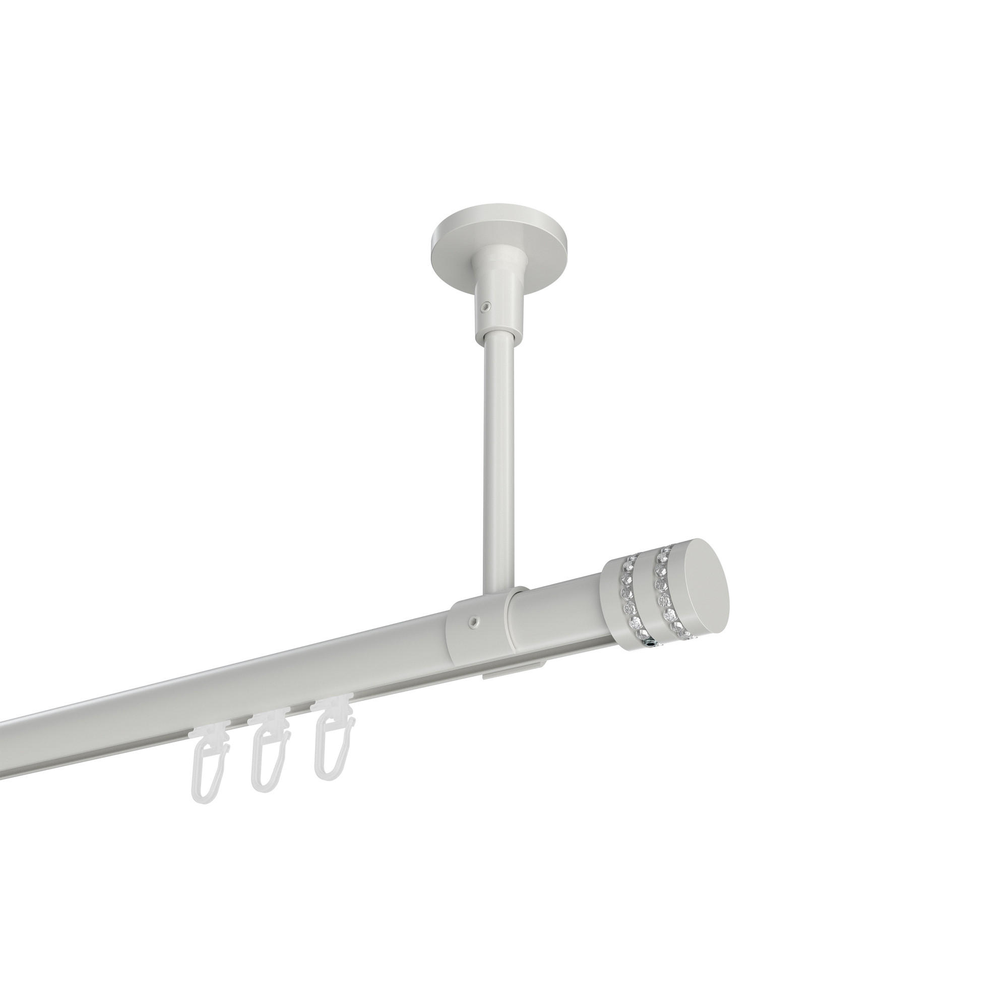 INNENLAUF-GARDINENSTANGEN-SET Sonette Estana 160 cm, 1-läufig, 20 mm Ø Weiß - Weiß, Metall (160cm) - INTERDECO