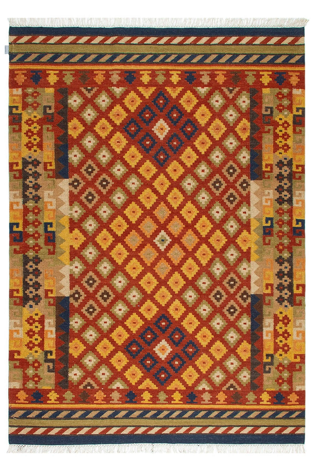 TEPPICH handgewebt Kelim Orient Wolle SIVA Orange 160 x 230 cm - Orange, Naturmaterialien (160/230cm) - Novatrend