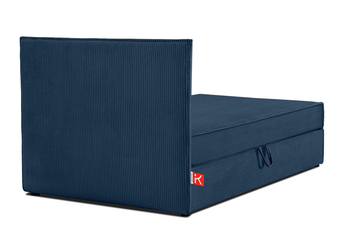 BOXSPRINGBETT ROTI Einzelbett, marineblau - Schwarz/Dunkelblau, Holz/Holzwerkstoff (100/200cm) - KONSIMO®