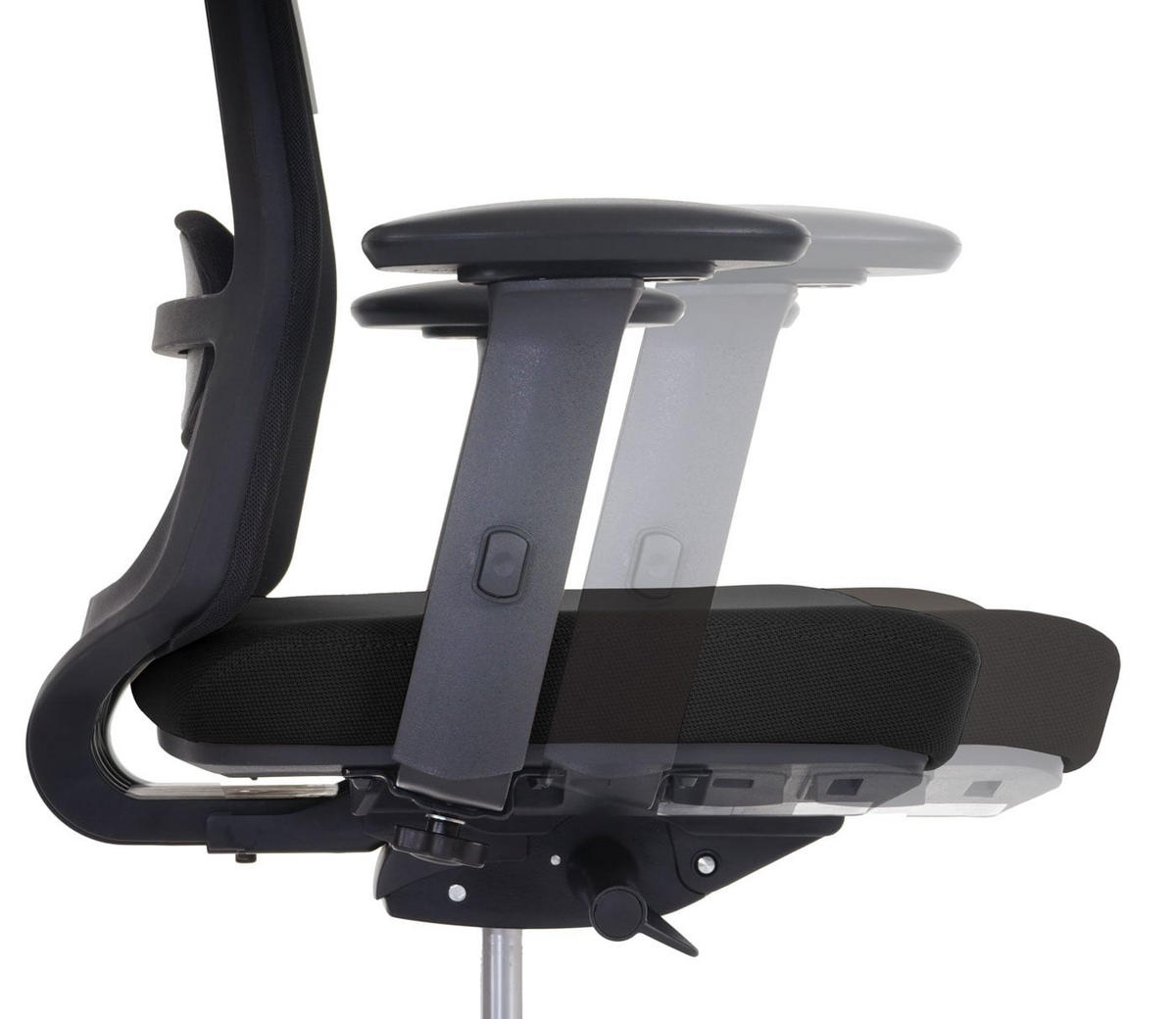 DREHSTUHL Merkur HxBxT 135x72x70cm Sitzhöhe 42cm Sliding-Funktion ergonomisch Schwarz - Schwarz, Kunststoff (72/135/70cm) - PROREGAL