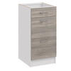 KÜCHENUNTERSCHRANK D40 3SZ eiche nelson - Dunkelbraun, Holzwerkstoff (40/82/44cm) - roe furniture