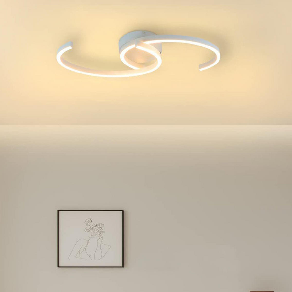 LED-DECKENLEUCHTE Oliver 60/16/9 cm - Weiß, Metall (60/16/8cm) - ZMH