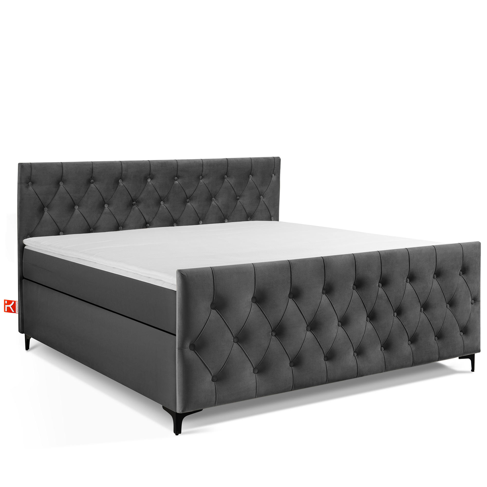 POLSTERBETT ARDEA, Anthrazit - Anthrazit/Schwarz, Holz/Holzwerkstoff (180/200cm) - KONSIMO®