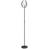LED-STEHLAMPE mit 350° drehbarer Doppelkopf & Fernbedienung - Schwarz, Metall (30/30/188cm) - HOMCOM