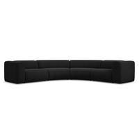 ECKSOFA Chenille Stoff Schwarz - Schwarz, Kunststoff/Textil (318/318cm) - Makamii