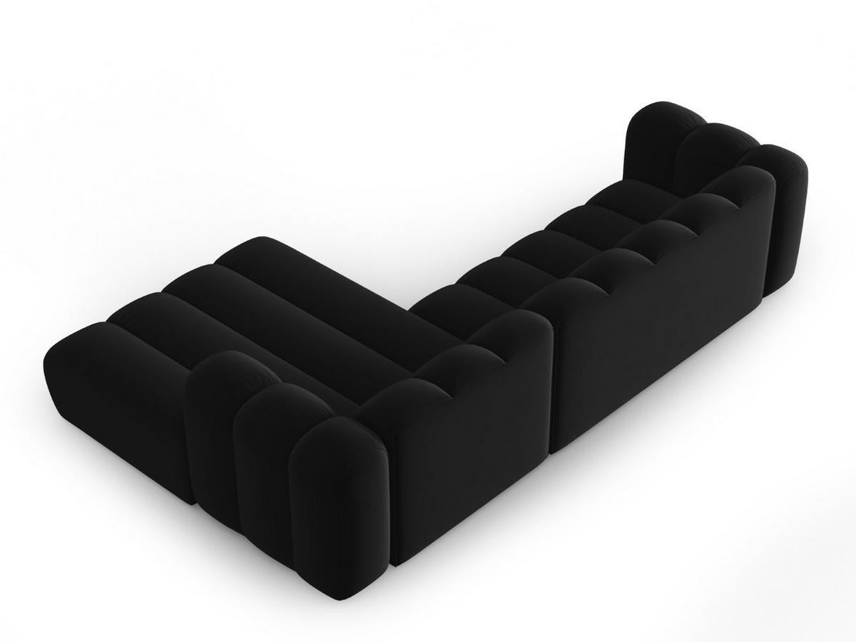 ECKSOFA modular rechts Lupine aus Samt schwarz 4 Sitzplätze - Schwarz, Textil (177/290cm) - Micadoni