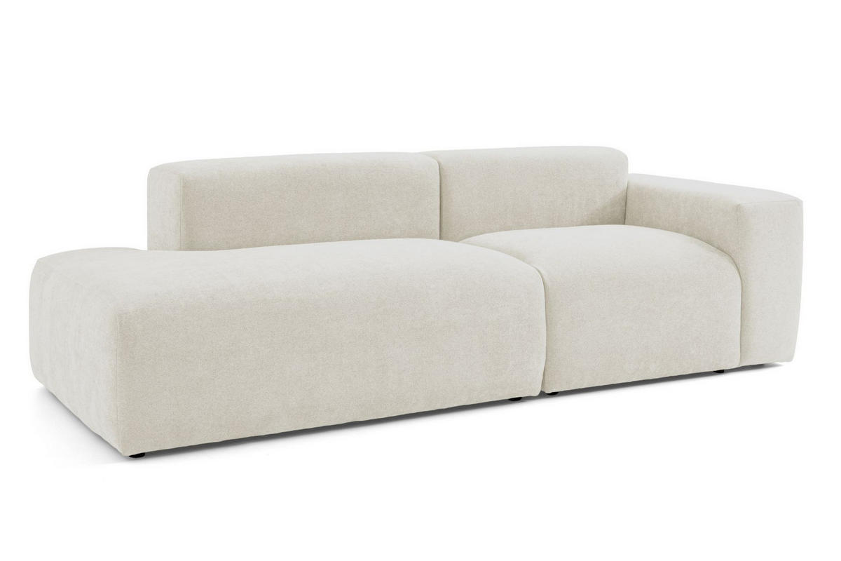 3-SITZER modulares Sofa HEAVEN SET 1 Links, Breite 255 cm Webstoff Weiß - Schwarz/Weiß, Holz/Kunststoff (255/71/102cm) - Muffo