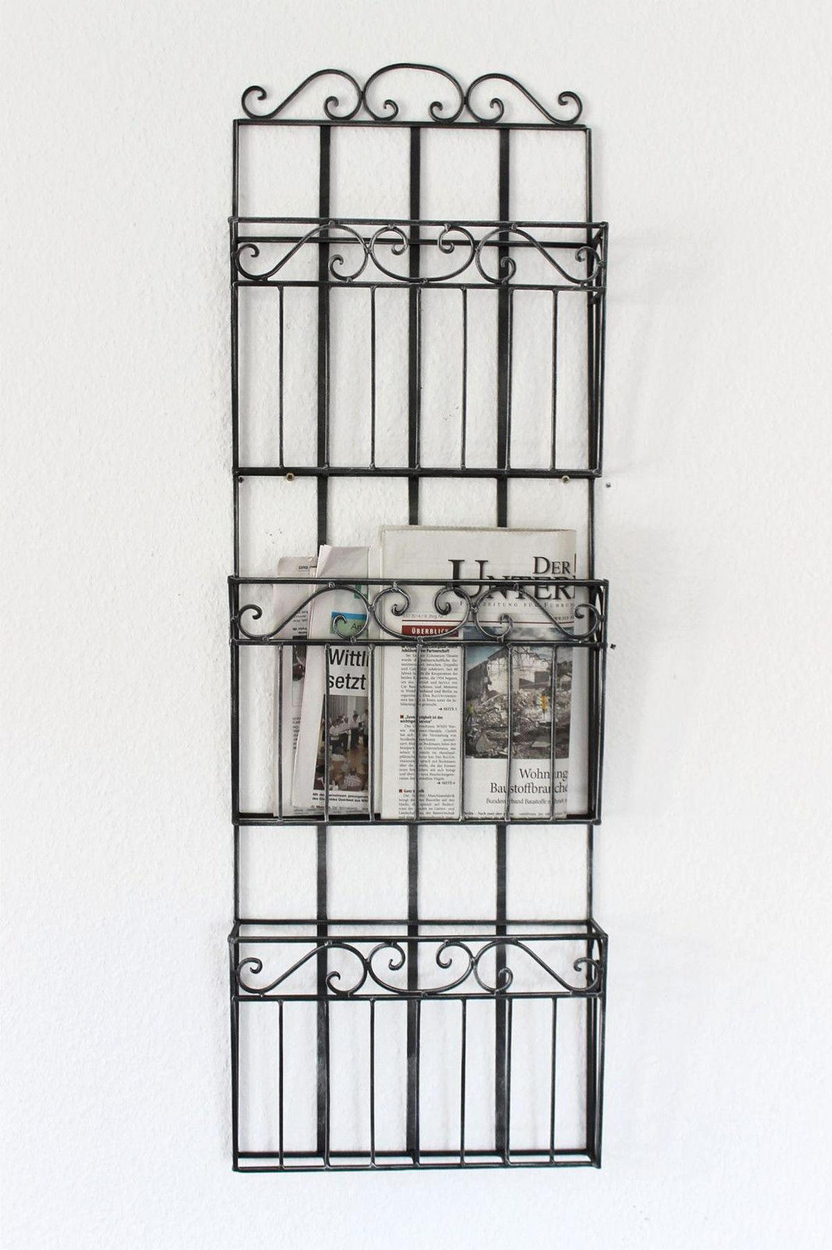 WANDREGAL Metall Schwarz 101 cm - Anthrazit, Metall (33/101/8cm) - DanDiBo