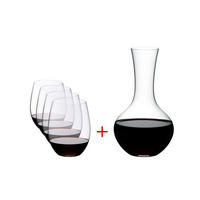 WEINGLAS O, 4er Weingläser & Dekanter Syrah, hochwertiges Glas - Transparent, Glas (0.4L) - Riedel