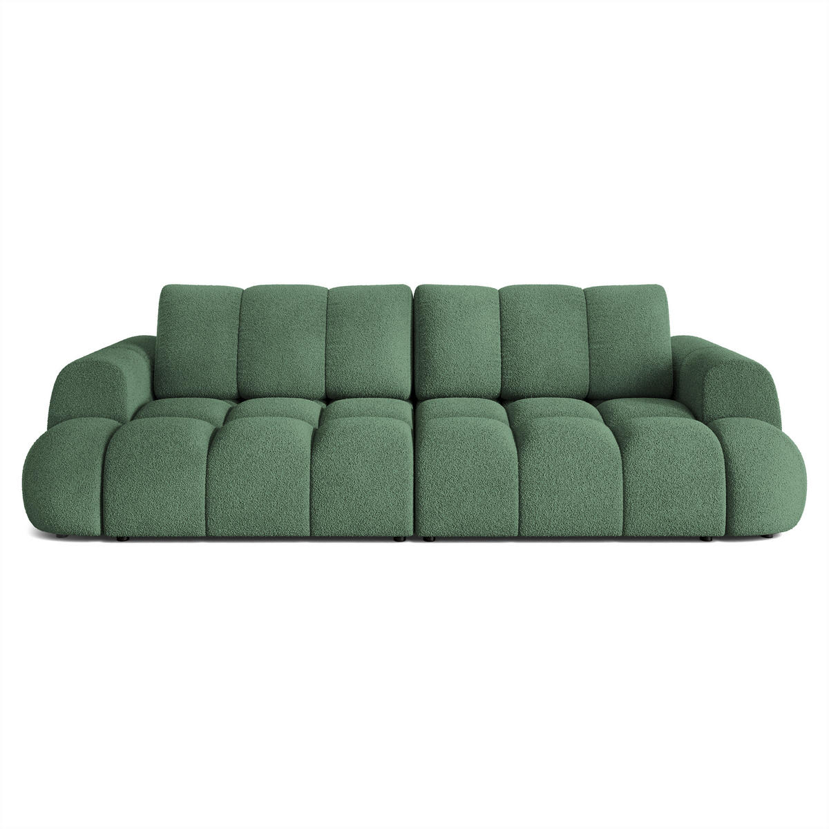 BETTSOFA DAFNE Grün Bucle-Stoff mit Schlaffunktion - Grün, Textil (300/88/113cm) - MASSENO
