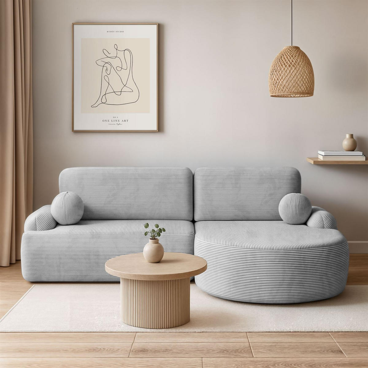 ECKSOFA CLEO II mit Schlaffunktion Version Rechte Poso 110 - Hellgrau, Kunststoff (264/172cm) - Lookway