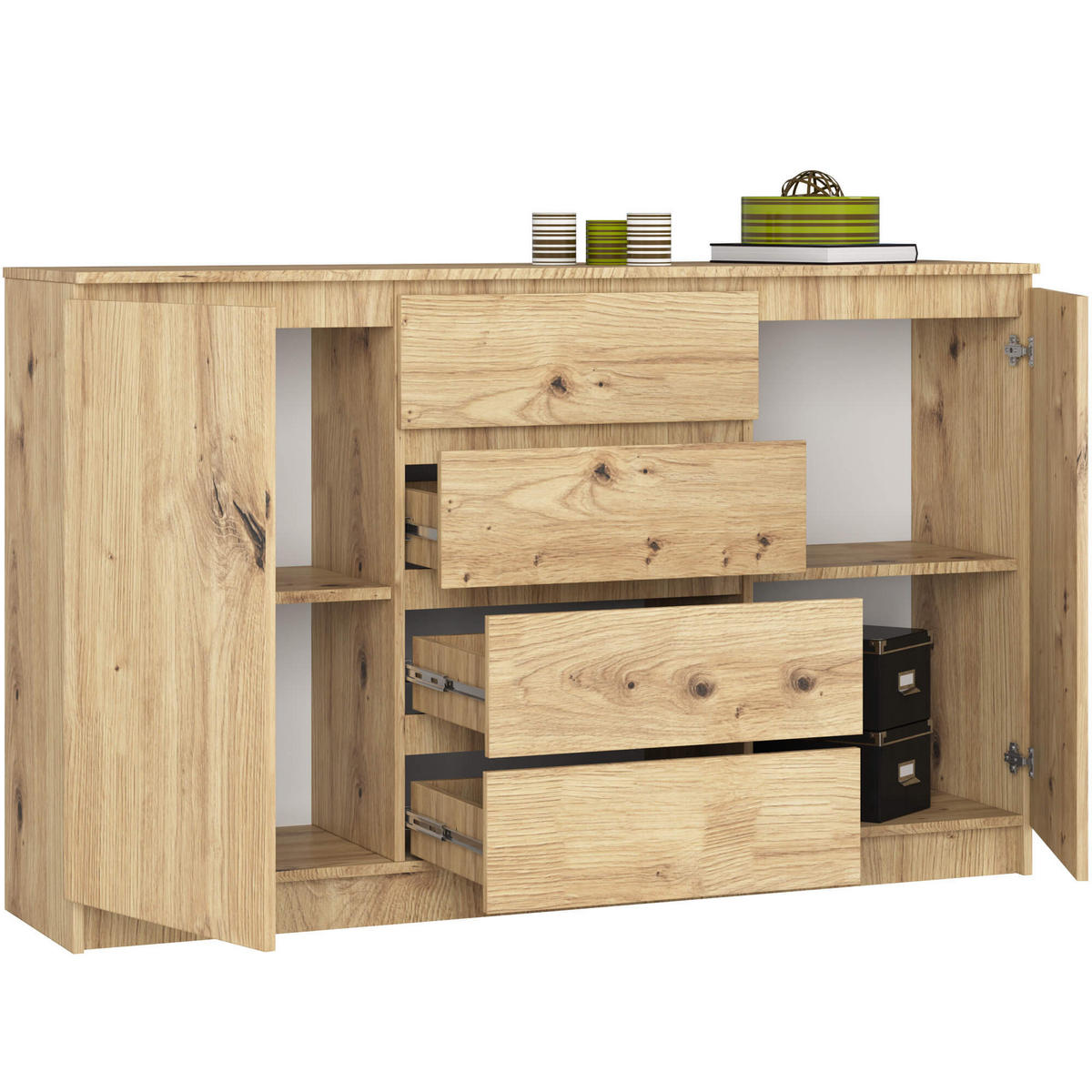 KOMMODE Eiche Artisan 99/160/40 - Eiche Artisan, Holzwerkstoff (160/99/40cm) - RAUMHIRSCH FURNITURE