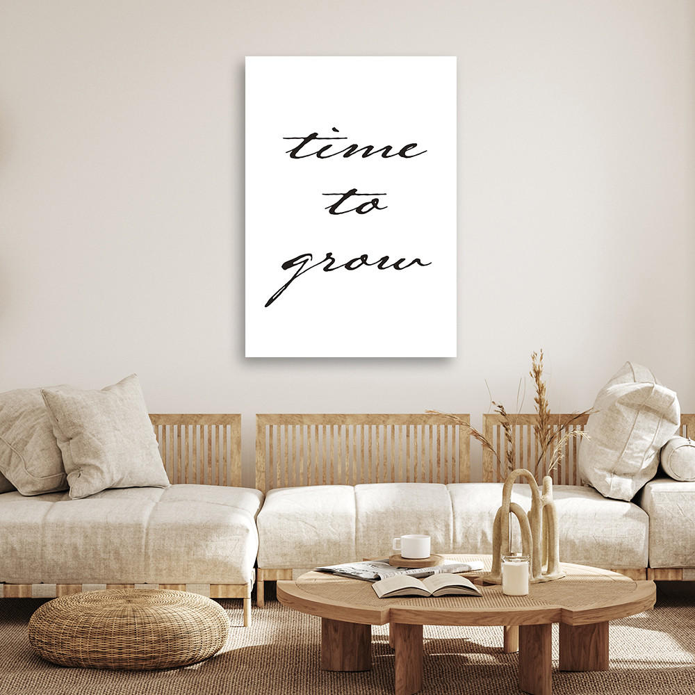 WANDBILD zeit zum wachsen - Schwarz, Textil (40/60cm) - Feeby
