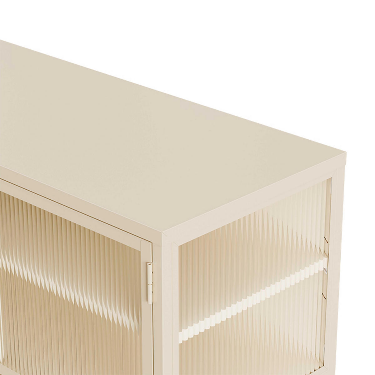 SIDEBOARD, Ekru - Weiß, Metall (40/66/120cm) - Oviala