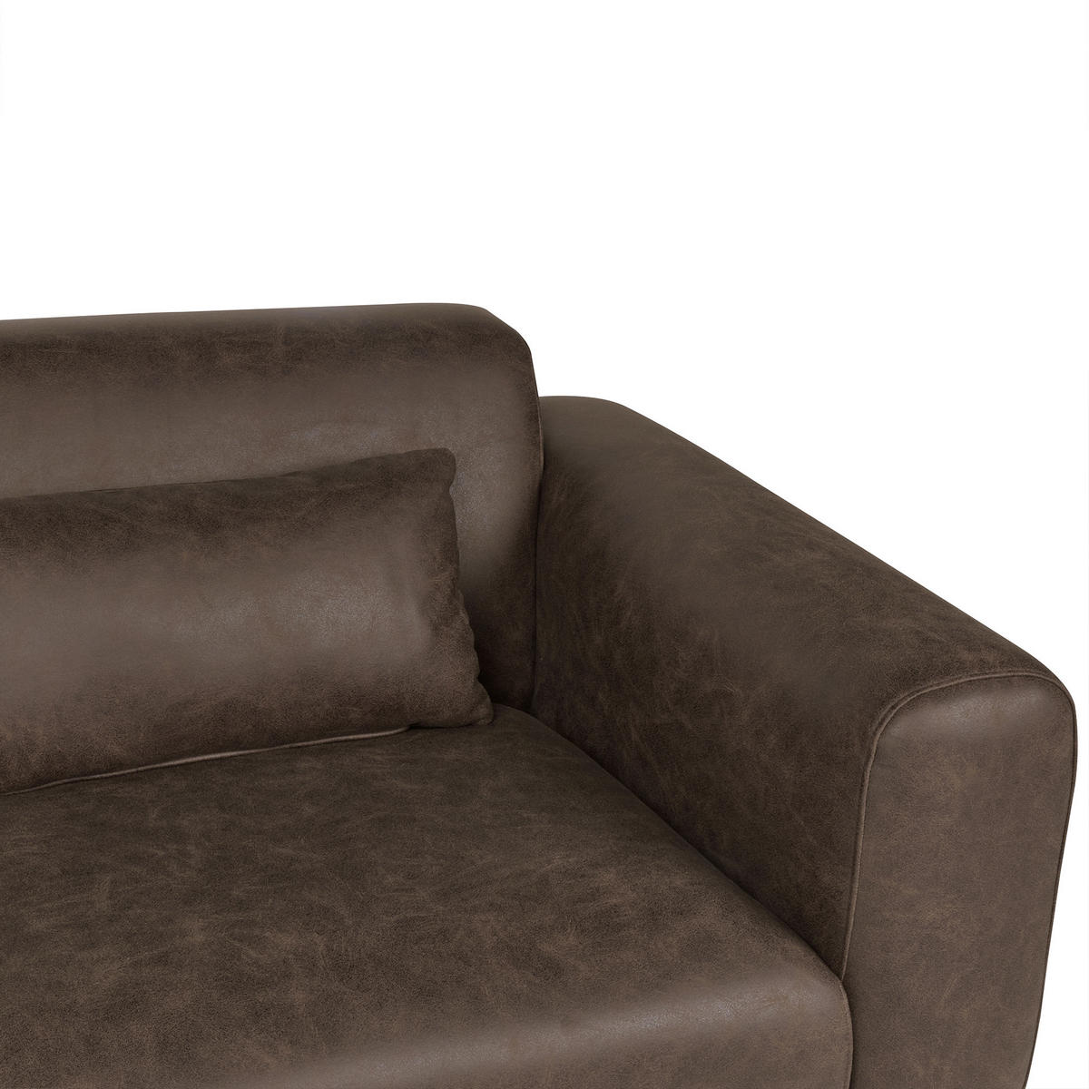 2-SITZER-SOFA Kunstleder dunkelbraun Malmos - Dunkelbraun/Schwarz, Textil (196/78/85cm) - Beliani