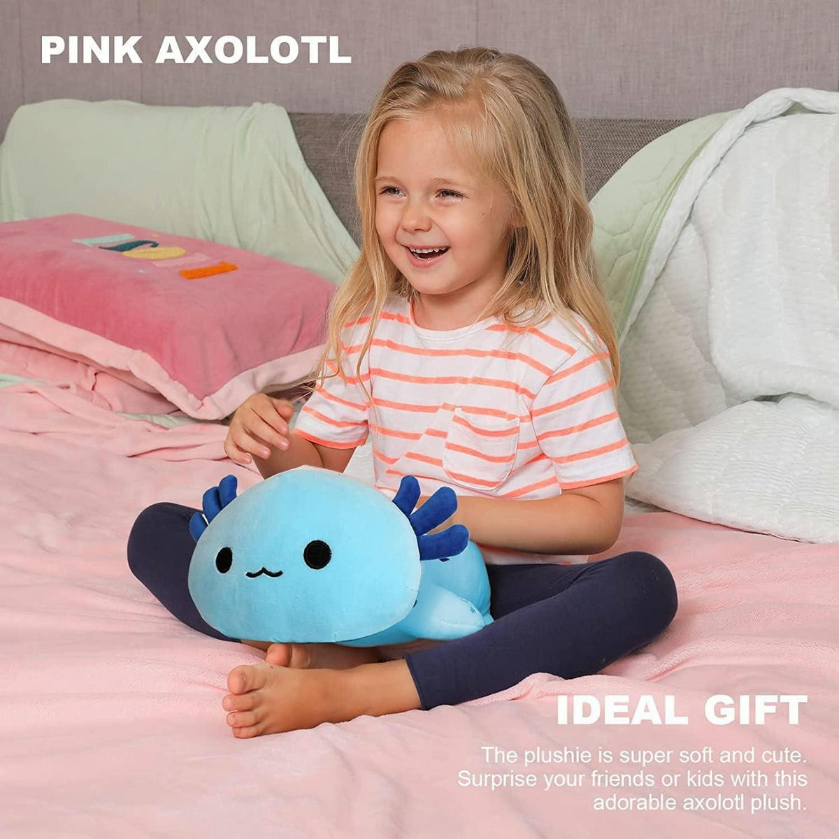 PLÜSCHTIER Axolotl 33 cm Blau - Blau, Textil (20/33cm)