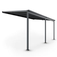 TERRASSENDACH Borneo Aluminium 4,9x3m dunkelgrau - Dunkelgrau, Metall (495/278/303cm) - Juskys