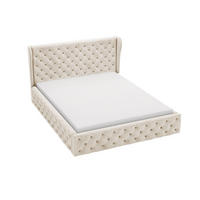 POLSTERBETT Kingston 200x200 Beige - Beige/Naturfarben, Holz/Kunststoff (200/200cm) - Graingold