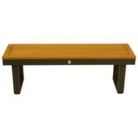 GARTENBANK Cheltenham 120x35x40cm, Gestell aus Aluminium + Sitzfläche Akazie BxTxH: 120x40x35 cm - Grau, Holz (120/35/40cm) - TPFGarden
