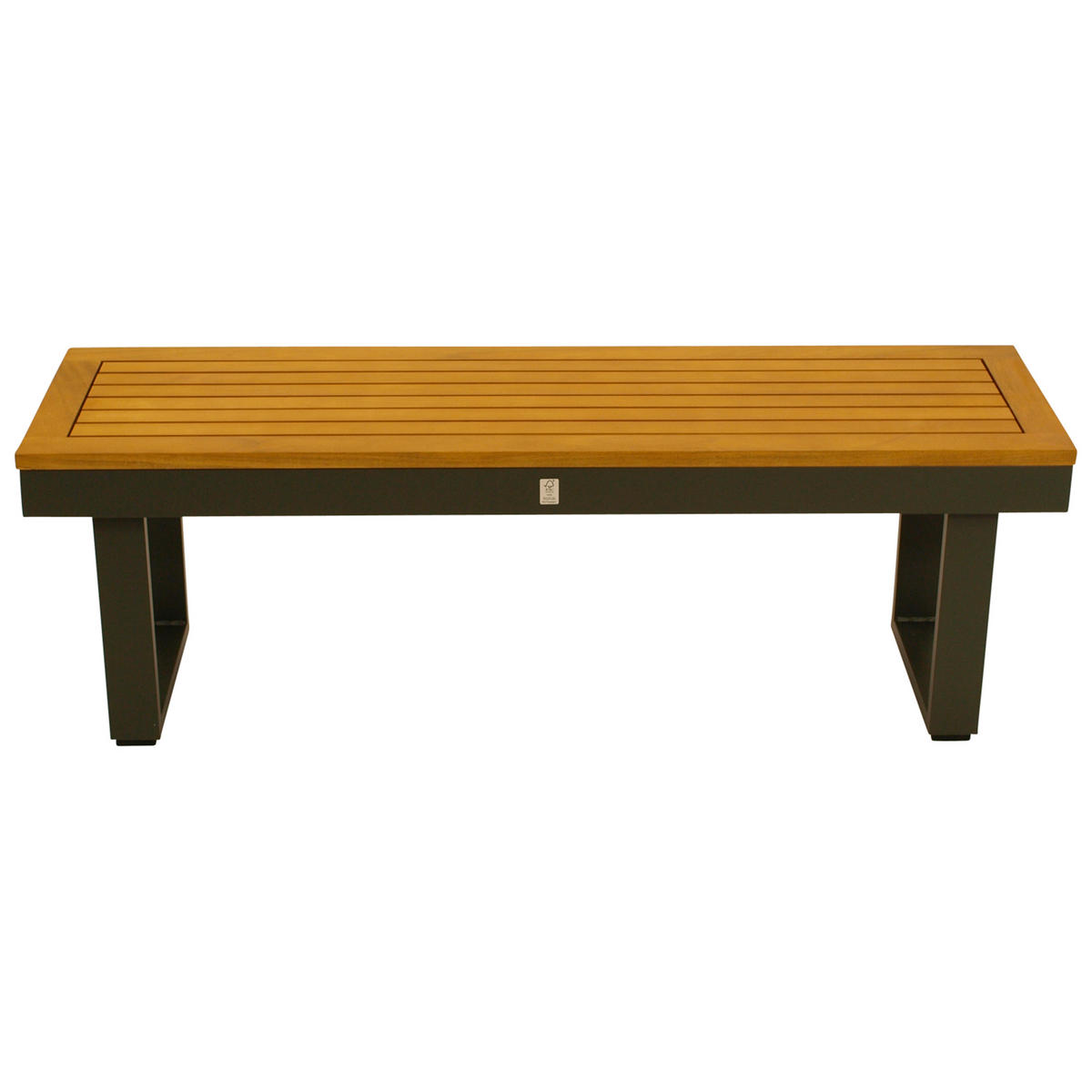 GARTENBANK Cheltenham 120x35x40cm, Gestell aus Aluminium + Sitzfläche Akazie BxTxH: 120x40x35 cm - Grau, Holz (120/35/40cm) - TPFGarden
