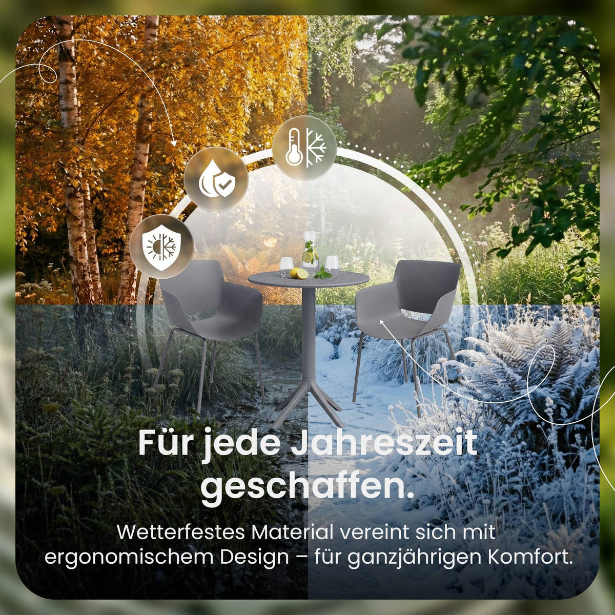 GARTENSITZGRUPPE 2 Kunststoff Dunkelgrau - Dunkelgrau, Kunststoff - CLP