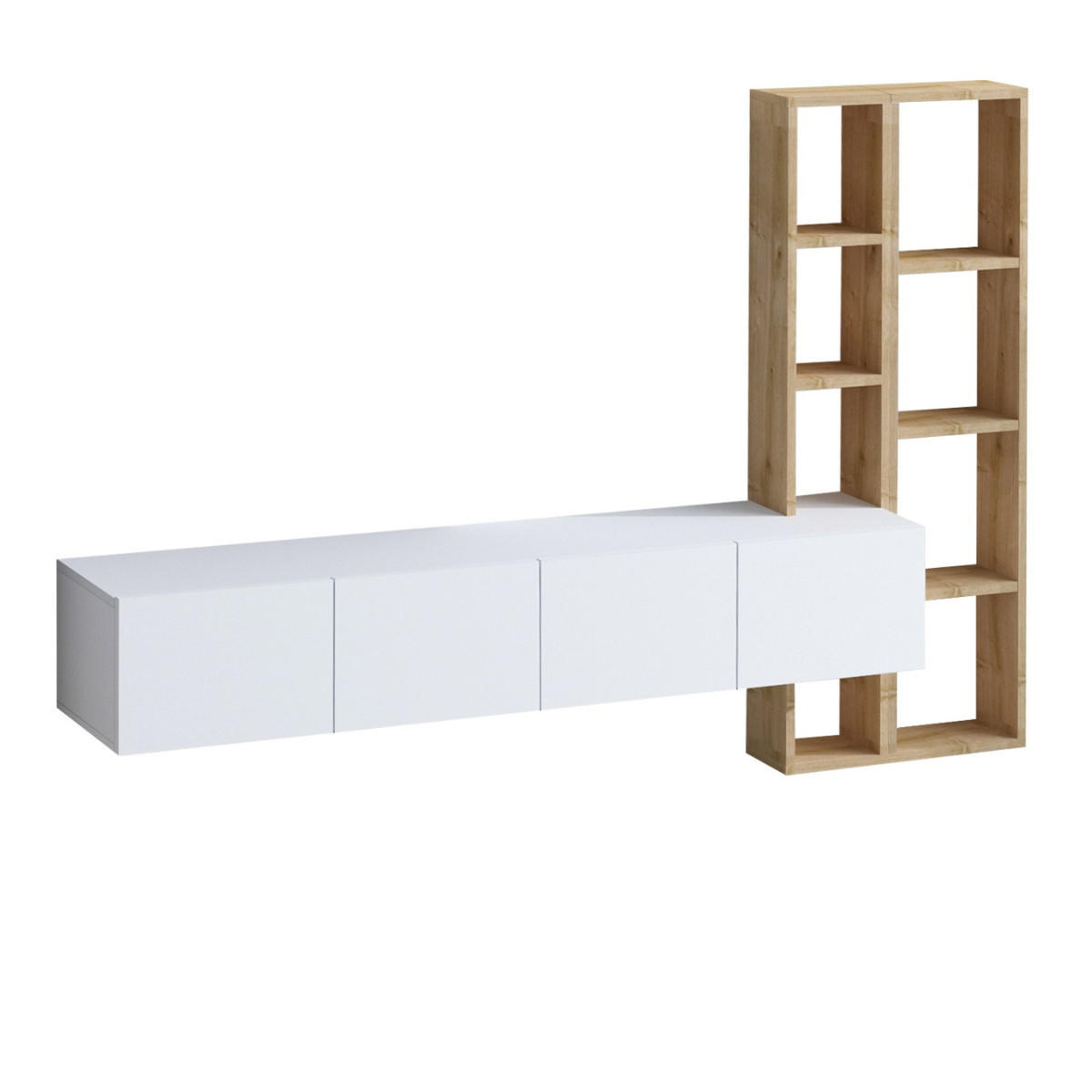 TV-SCHRANK 4 Türen Weiß Pana 182/32/25 cm - Weiß, Holzwerkstoff (182/25/32cm) - Calicosy