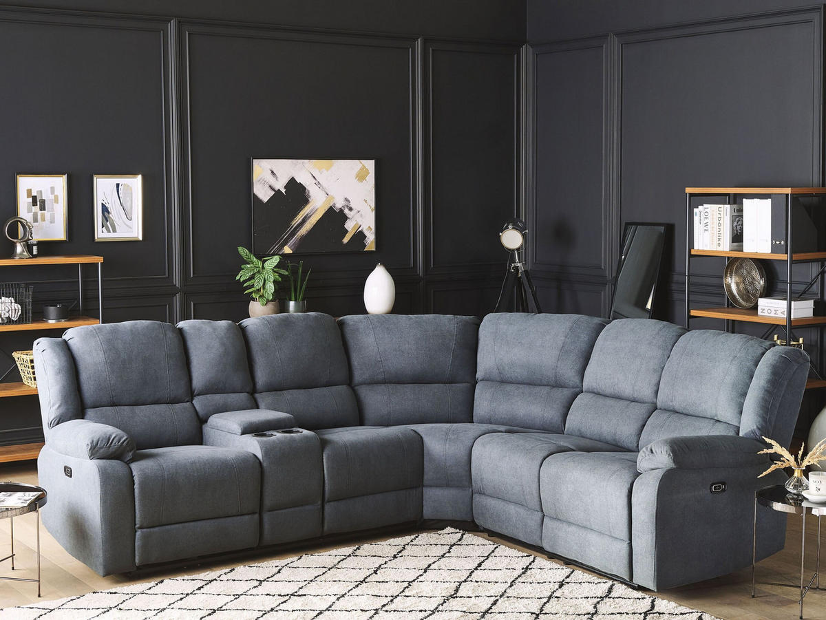 ECKSOFA Polsterbezug Dunkelgrau Rokke - Dunkelgrau, Textil (229/196cm) - Beliani
