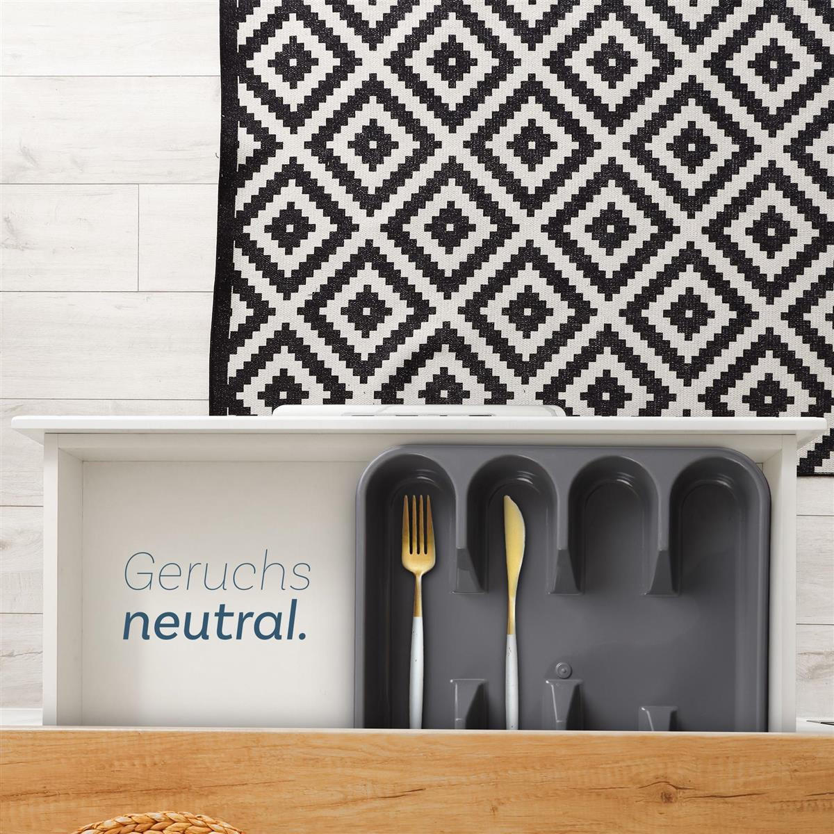 BESTECKKASTEN Anthrazit - Anthrazit, Kunststoff (33.5/4/26cm)