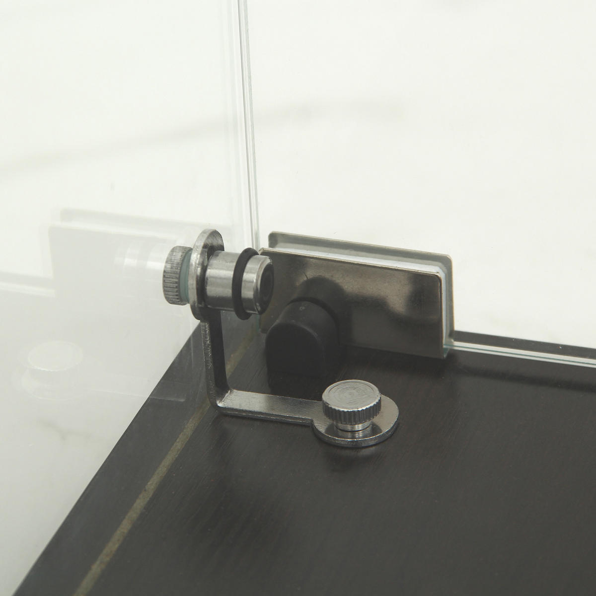 GLASVITRINE, LED-Beleuchtung, 2 Einlegeböden, 1 Tür, ideal zum Sammeln und Dekorieren in Schwarz - Schwarz, Glas (36.5/86.2/40.35cm) - BRILVERDE