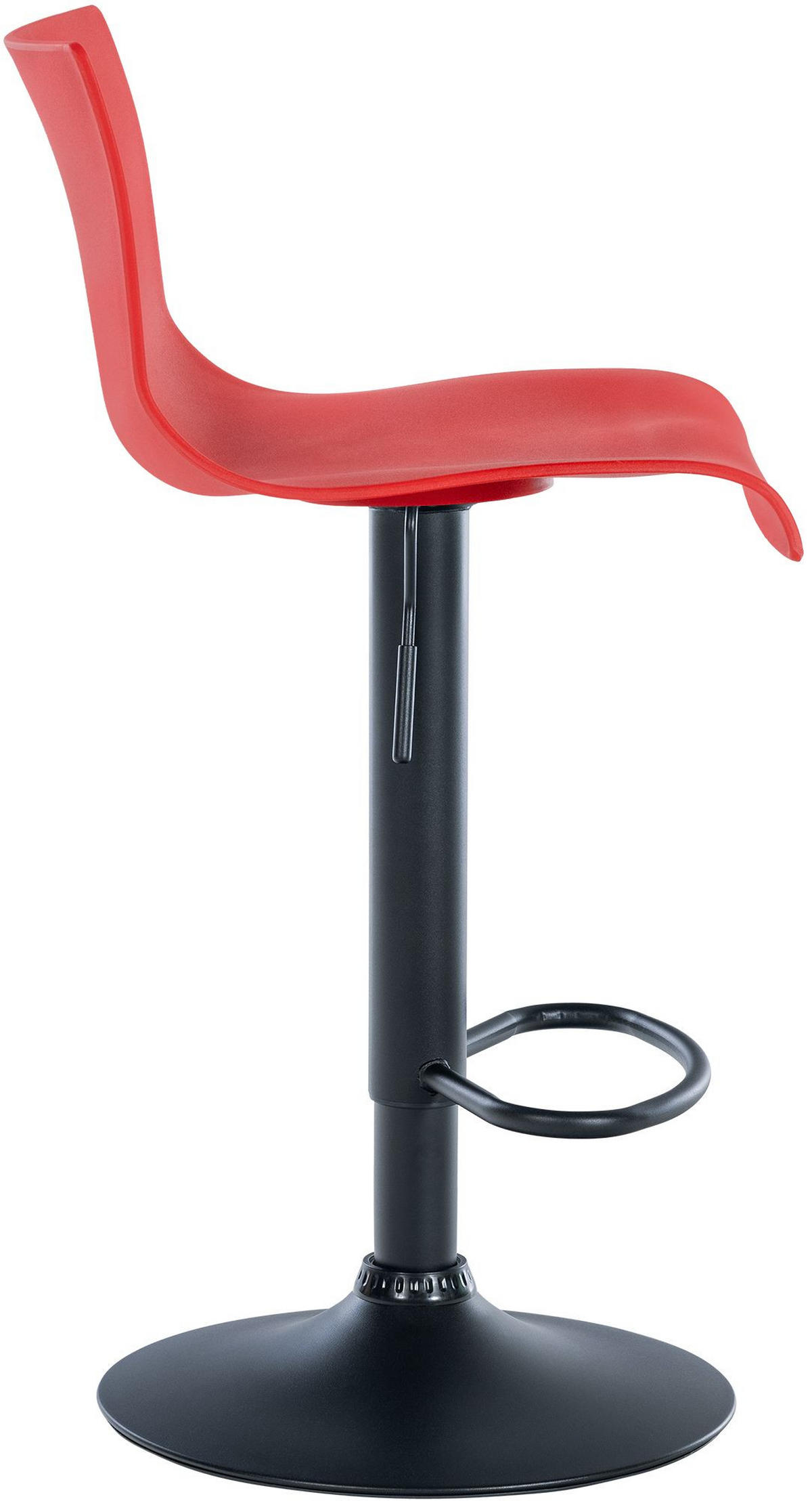 BARHOCKER 2er Set Kunststoff rot - Rot/Schwarz, Kunststoff/Textil (39/84/36cm) - CLP