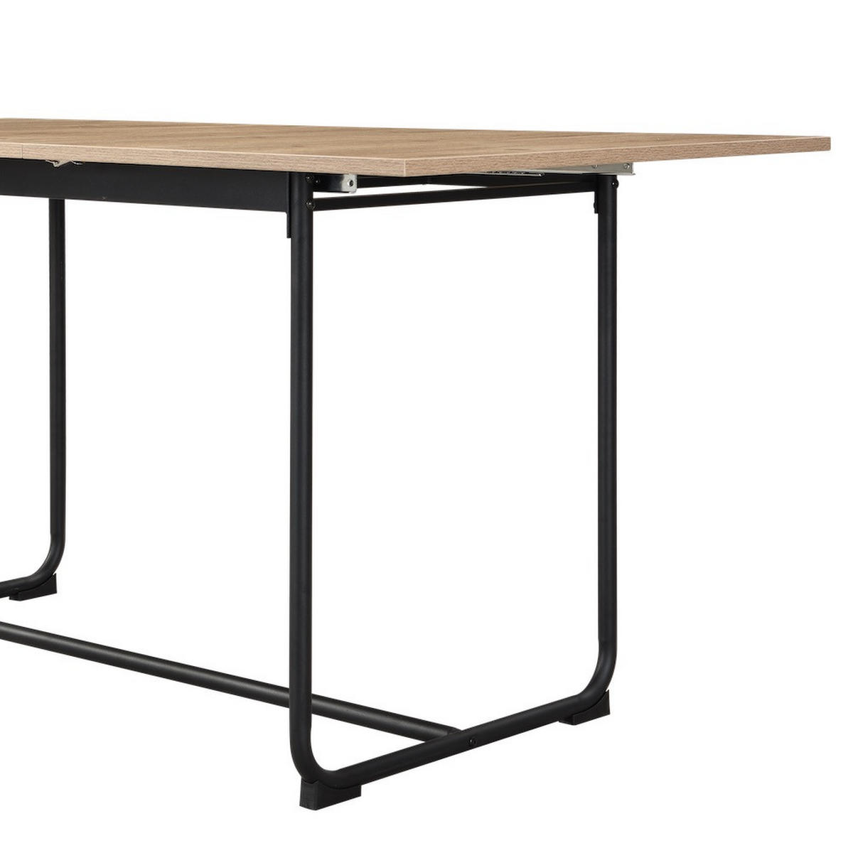 ESSTISCH PIUS 120-160/80/76 cm - Schwarz/Eiche San Remo, Holzwerkstoff/Metall (120/80/76cm) - B&D Home